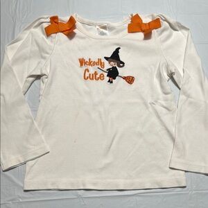 Gymboree Cream Witch Shirt with Orange Bow size 6